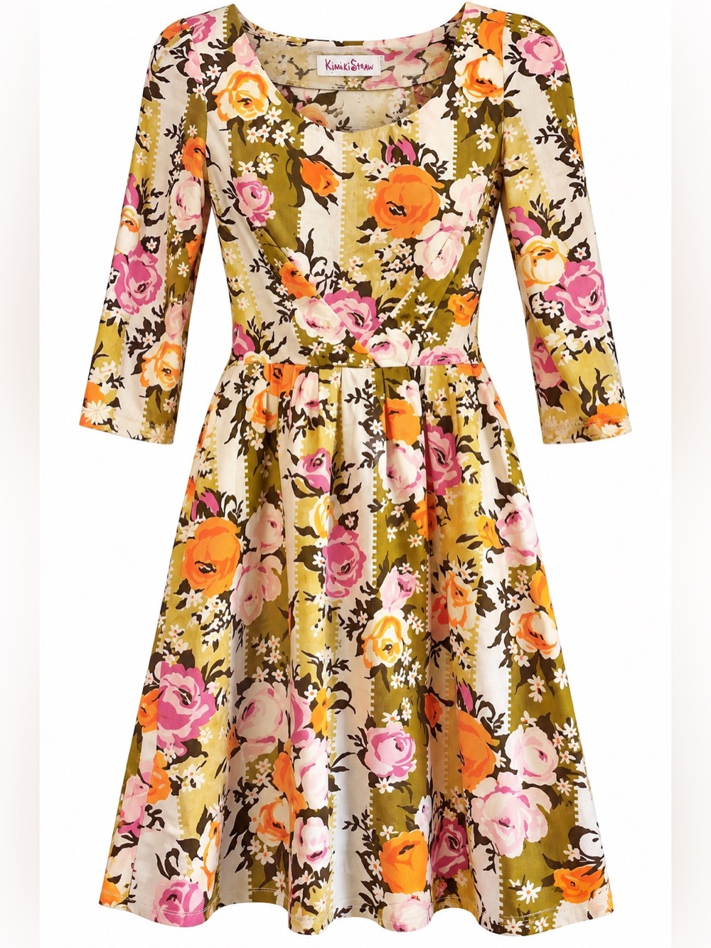 Handmade Retro Floral Dress 70s Vibes Size Medium
